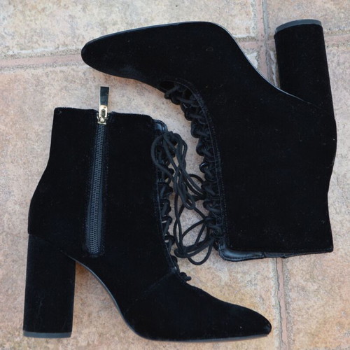Zara velvet feel boots used, victorian goth style, size 37