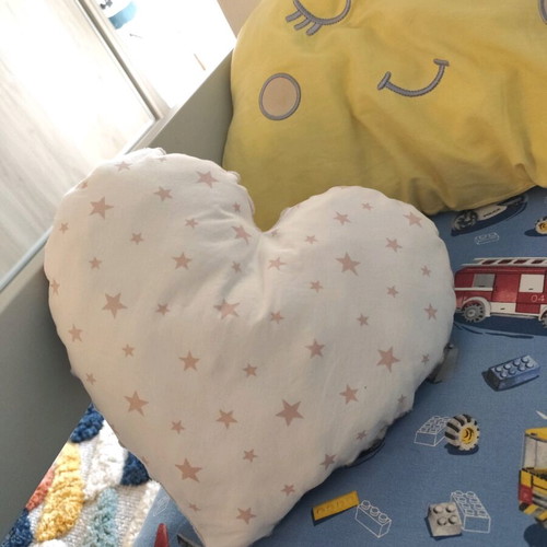 Handmade heart pillow new, cotton and soft minky fabric