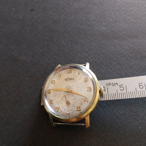 Technos men's wind-up watch used, vintage 1960s