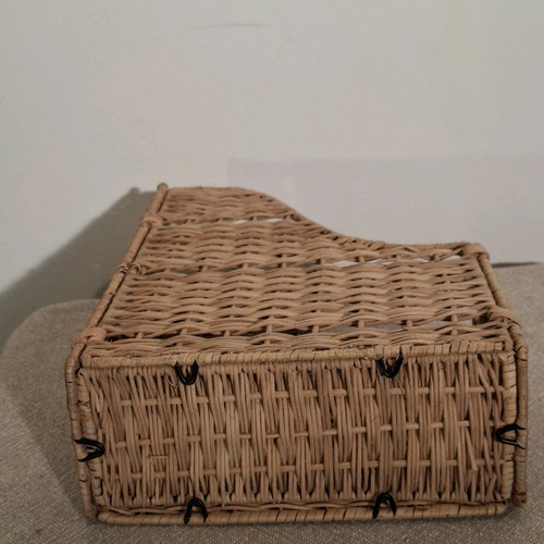 Wicker file folder used, beige gray