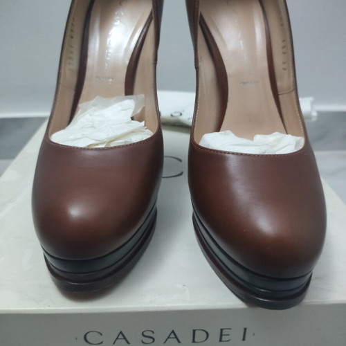 Casadei brown leather high heel pumps size 37