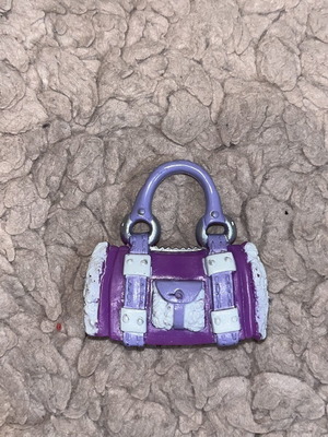 Barbie Doll My Scene Unforgettable Chelsea Purple Bag Purse White Fur Look 2006 used