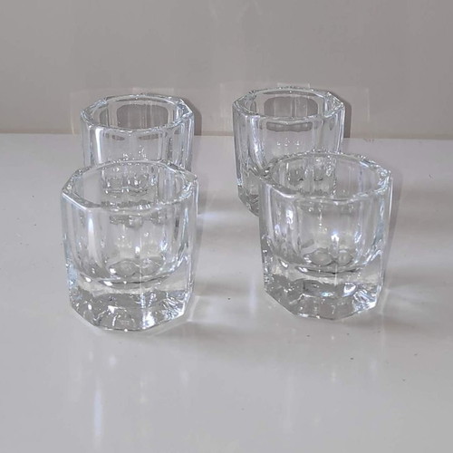 Glass cups for acrylic liquid, pack of 4, new