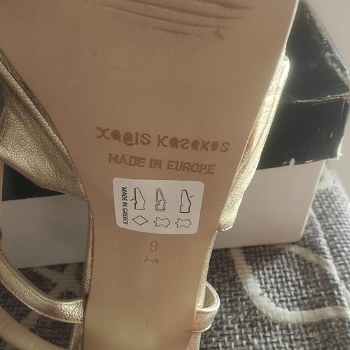 High-heeled sandals "Xaris Kazakos", gold, size 38