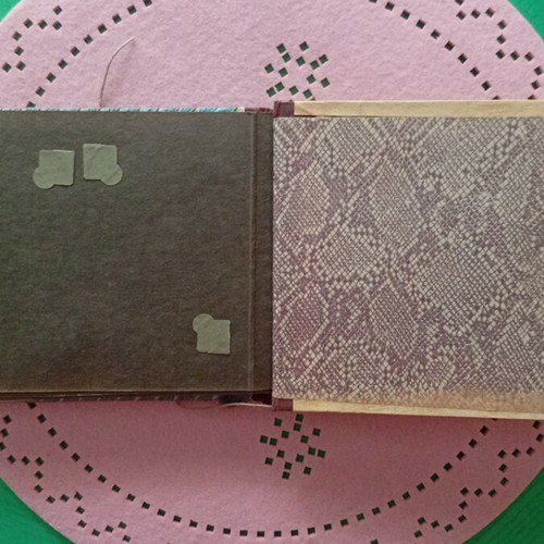 Photo album 1940 used with lithograph of rural life