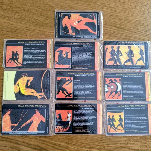 Set of 10 OTE collectible phone cards, Ancient Olympic sports