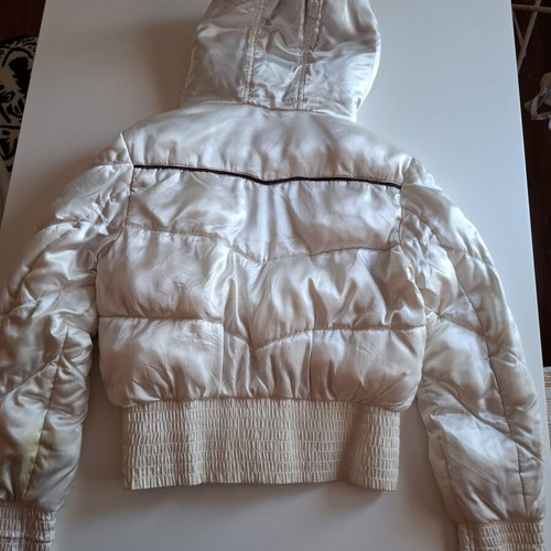 Naf Naf white winter jacket used, size M, short with hood