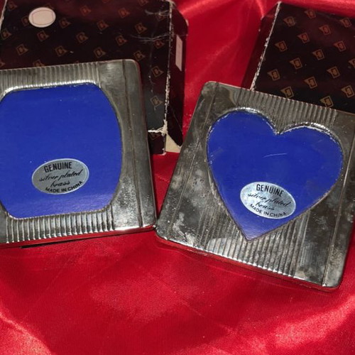 Silver-plated frames new, set of 2 small with boxes