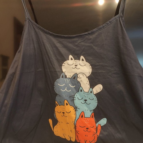 Pajama set 5XL blue with cat print, like new