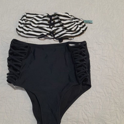Women's swimsuit S like new, black and white