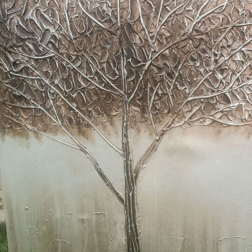 Canvas painting with tree theme used