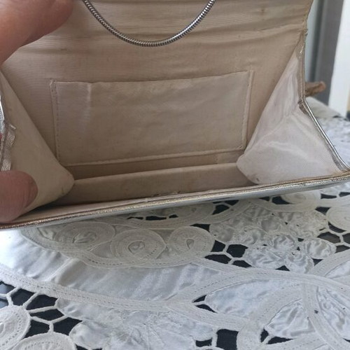 Vintage handbag with chain silver used from 1975