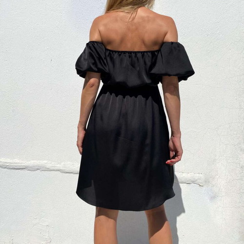 Satin dress, size S, black