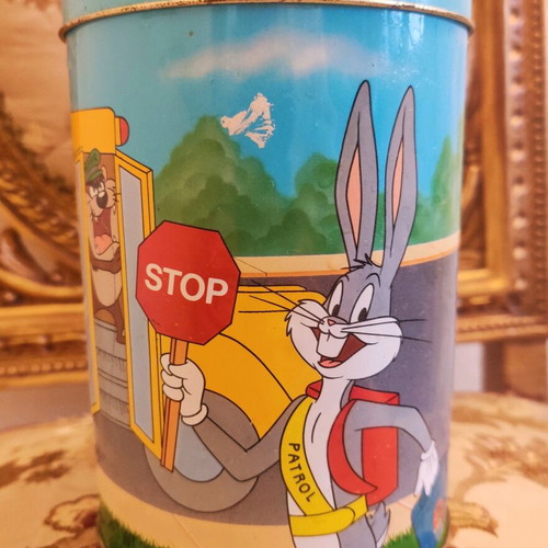 Συλλεκτικό κουτί Looney Tunes School Bus μεταχειρισμένο, τσίγκο