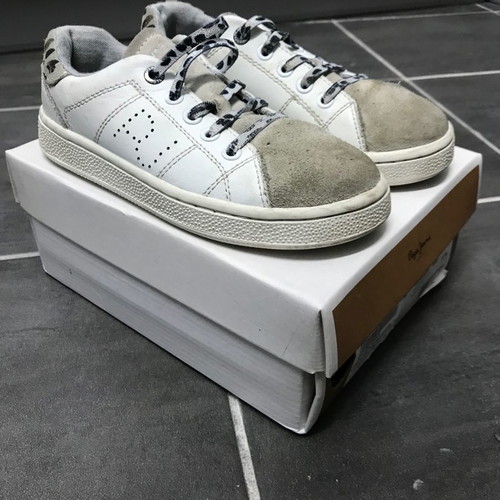 Pepe leather sneakers used, size 31, white