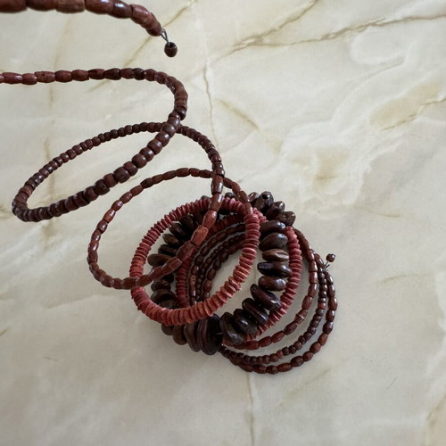 Handmade bracelet from Africa, brown and red