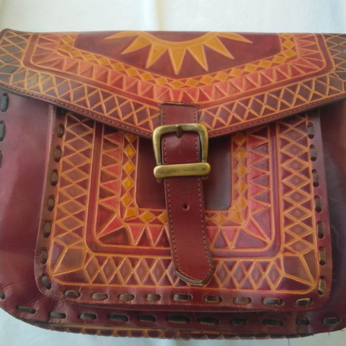 Zara leather shoulder bag used boho