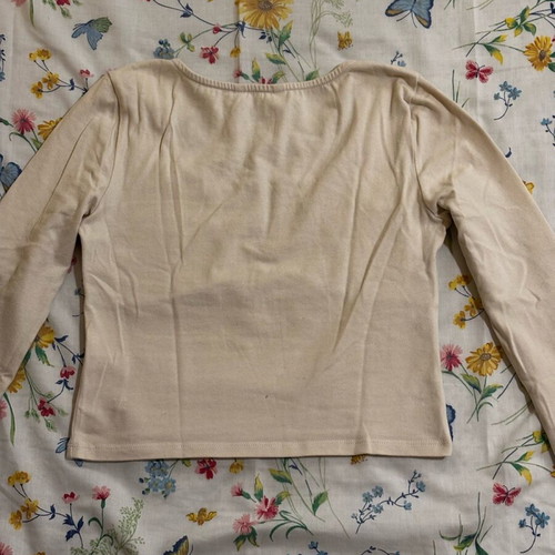 Review blouse in ecru with shirring detail like new