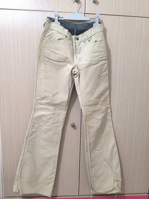 Diesel women's pants genuine leather like new, size 28, beige