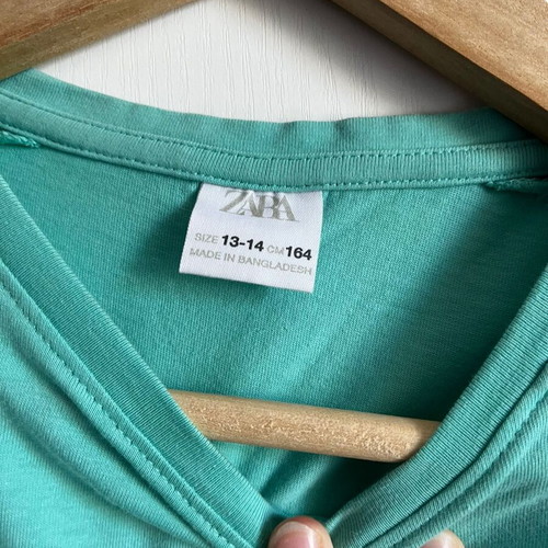 Zara sleeveless summer top turquoise, like new, sizes 13-14 or XS/S