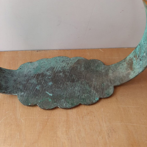 Horse stirrup used, bronze with green patina