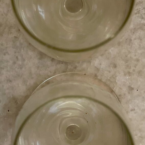 Remy Martin vintage tulip flute glasses, pair, 1970s–1980s