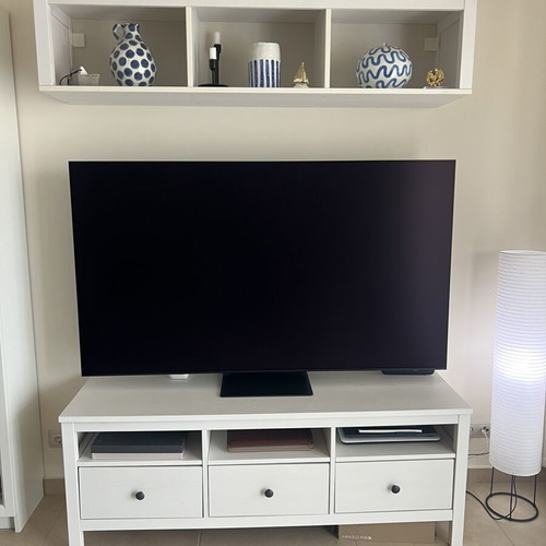 Hemnes TV furniture and shelf set used, white solid wood