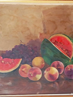 Oil painting Ioannis Sifnaios used 65x75 with vintage frame