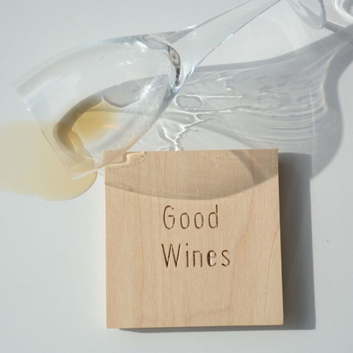 Wooden square coaster with engraving, made-to-order gift