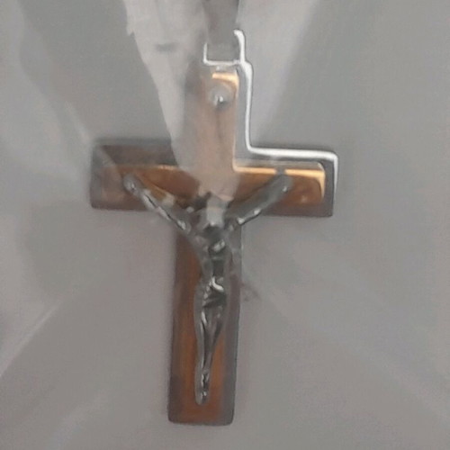 Small decorative cross with chain new, gold and silver colors