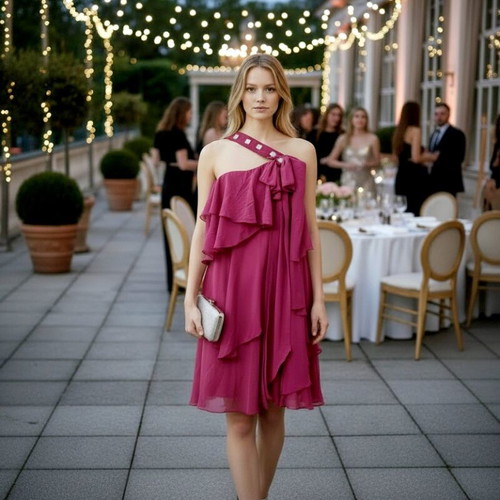 Desiree women's evening dress pink like new, size L