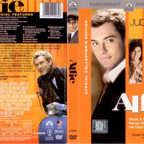 Alfie DVD used with subtitles, comedy drama romance