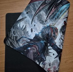 Yu-Gi-Oh Fusion Deployment playmat with Fallen of Albaz & Blazing Cartesia artwork