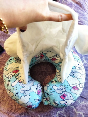 Sanrio Cinnamoroll airplane neck pillow with hood