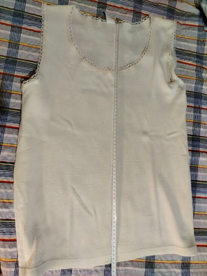 Γυναικείο ολομάλλο αμάνικο φανελάκι με δαντέλα XL-XXL μπεζ σαν καινούργιο