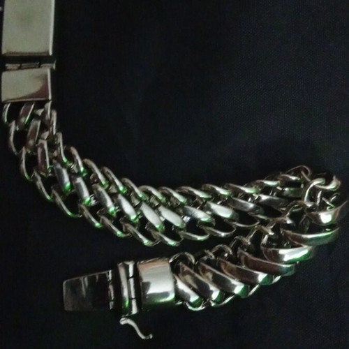 Hand chain with safety clasp Italian brand n10 22cm new silver