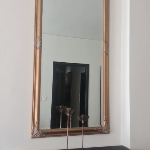 Large gold full-length mirror