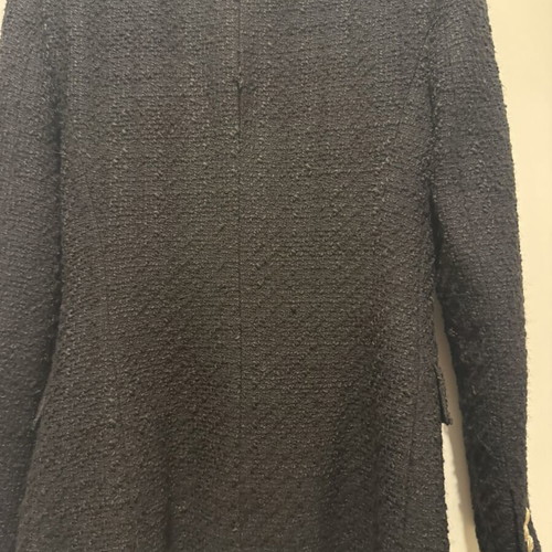 Zara tweed double-breasted blazer black with gold buttons like new