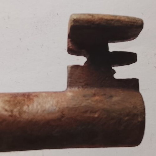 Handmade iron key used, 14cm, late 19th century from Ioannina mansion