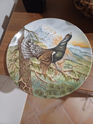 Vintage porcelain plate Kaiser with grouse bird used