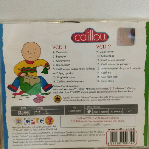 Caillou Ormanda VCD like new, Turkish edition 2000