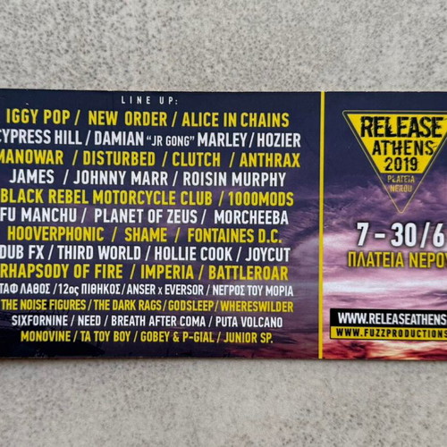 Flyer Disturbed Release Athens 30.6.2019 like new