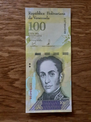 Βενεζουέλα 100.000 Bolivares χαρτονόμισμα 2017, UNC