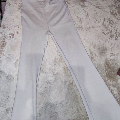 High-waisted pants like new, slim fit, gray ice white