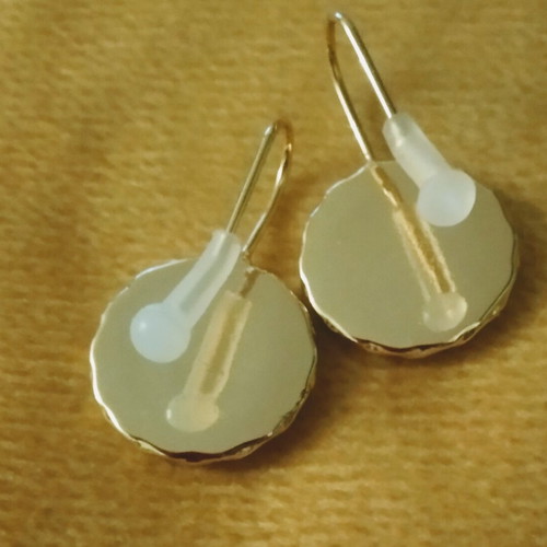 Metal earrings new with turquoise stone