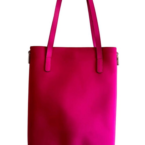 Lancel tote shoulder bag canvas-leather like new, pink