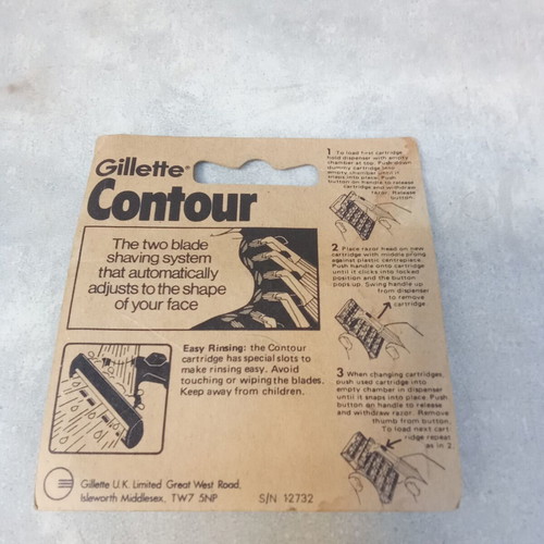 Gillette Contour collectible razor blade pack 1980s vintage new