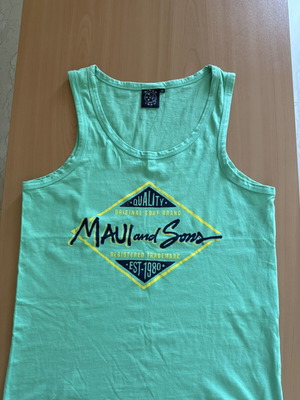 Maui & Sons sleeveless beach T-shirt like new, green, size M