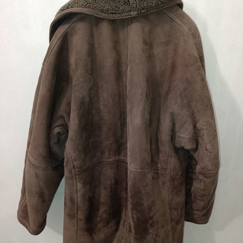 Mouton Sheepskin Shearling Coat used, brown, size L-XL