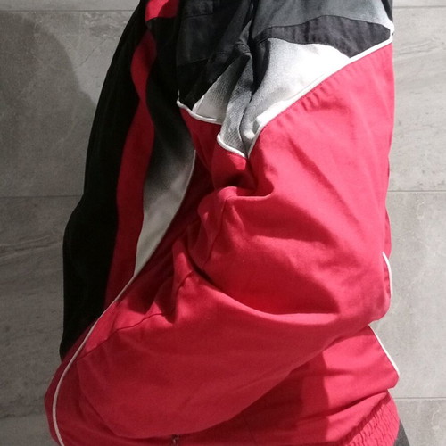 Adidas vintage track jacket used, red and black 90s design